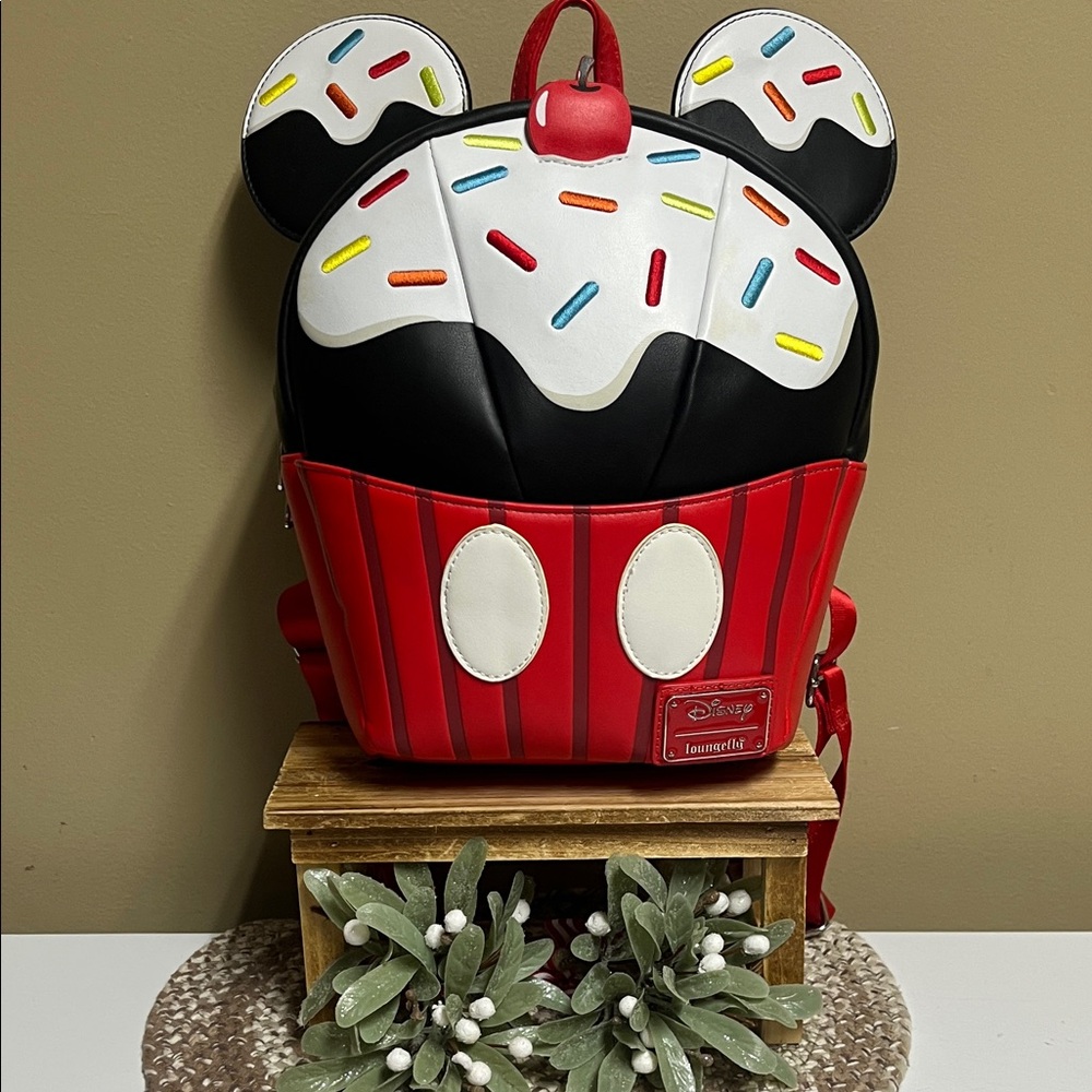 Disney Loungefly Mickey Mouse Sprinkle Cupcake Mini Backpack